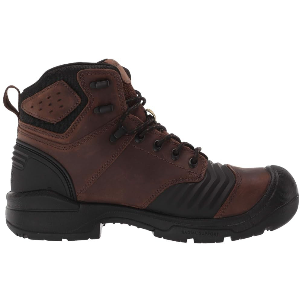 KEEN Utility Men's Portland 6" Waterproof Work Boots, Dark Earth/Black, 13W