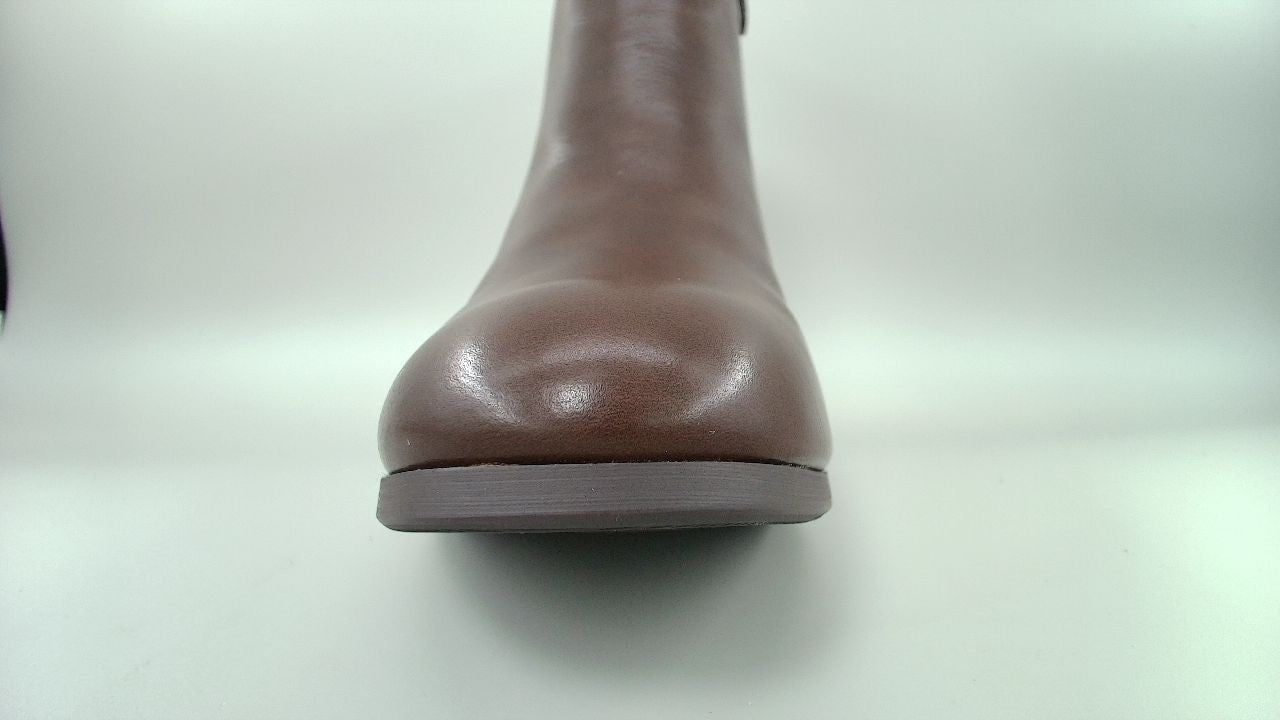 DREAM PAIRS Women's DAB212 Elastic Gore Chelsea Boots,Brown/PU,Size 8.5