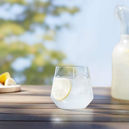 Set of 4 Clear 14 Oz Tritan Stemless Wine Glasses, Shatterproof
