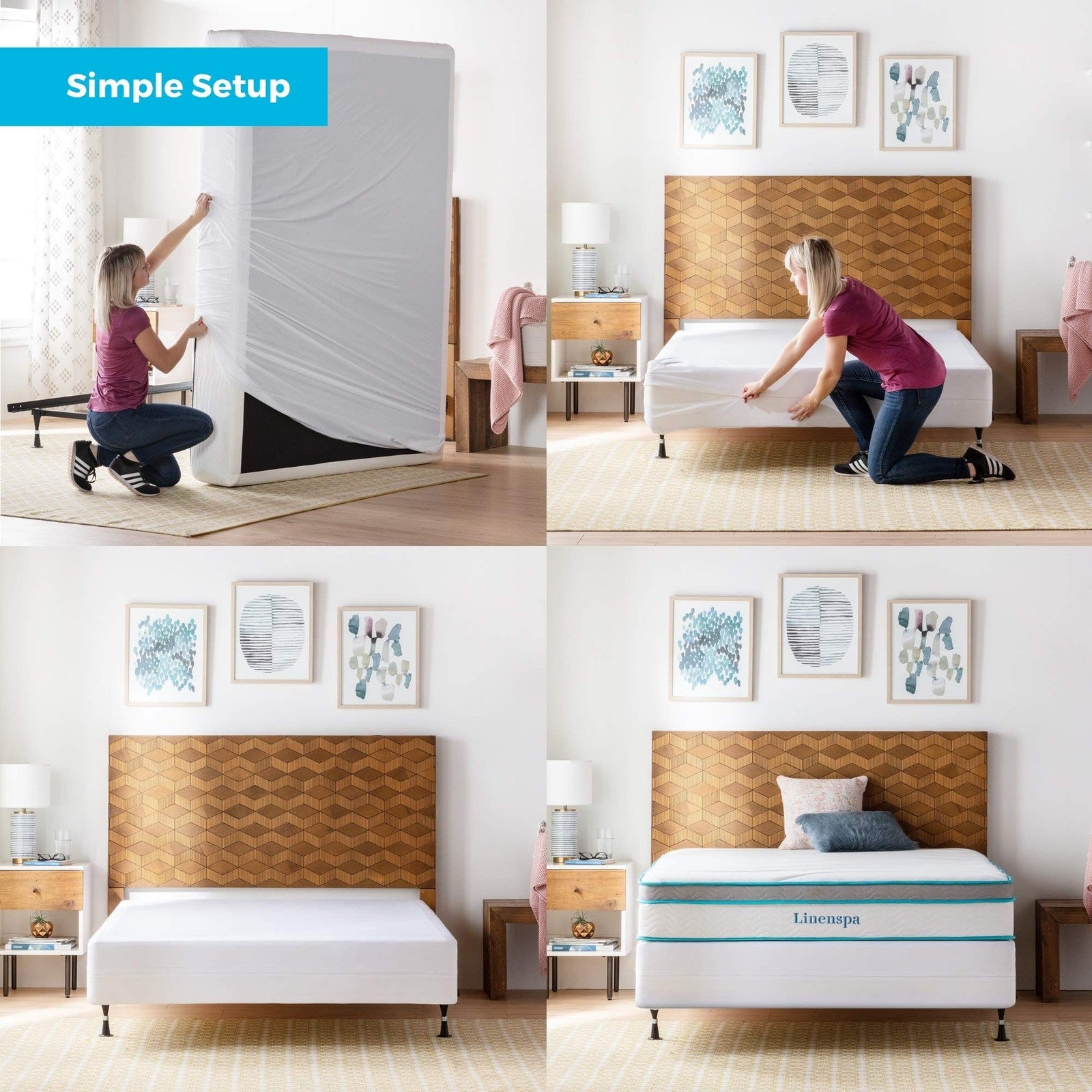 Queen Box Spring Encasement Cover - Waterproof Zippered Protector - White