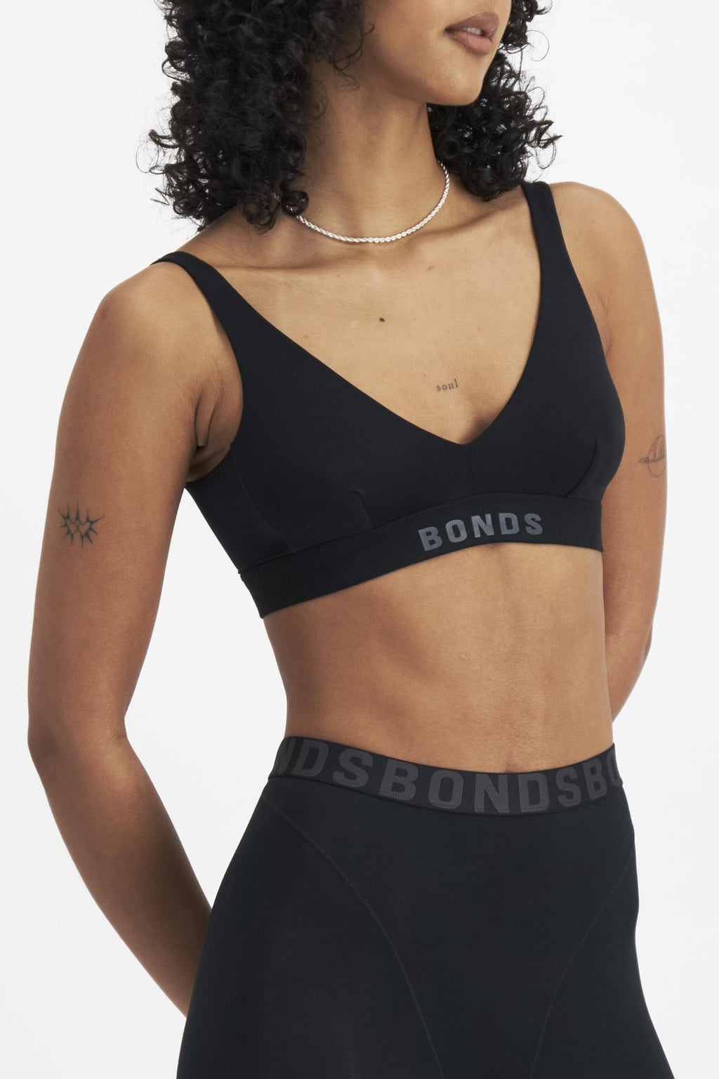 Women's Black Chafe Off Bralette, Large, Lightweight Moisture-Wicking Bra