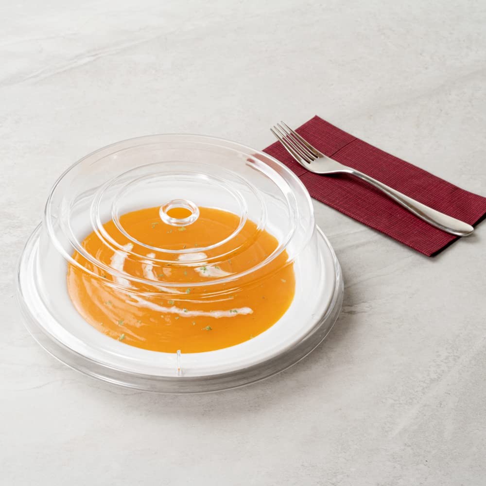 10.2 In Clear Polycarbonate Plate Cover, Shatterproof, Fits 10-Inch Plates