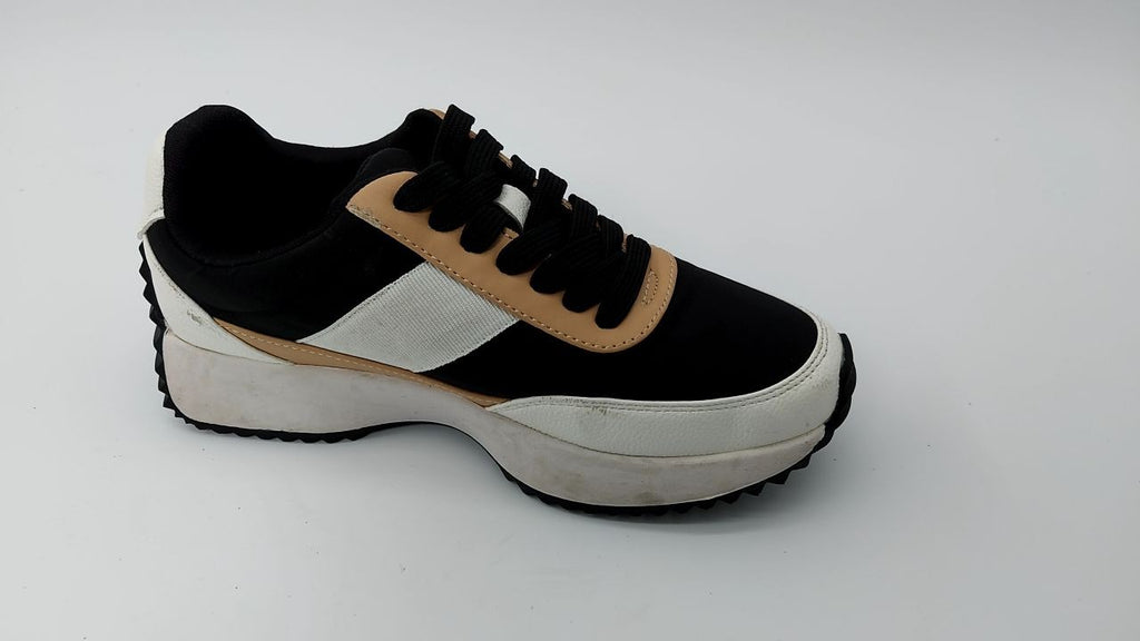 DV Dolce Vita Womens Bettie Sneaker, Black White, 5.5 US