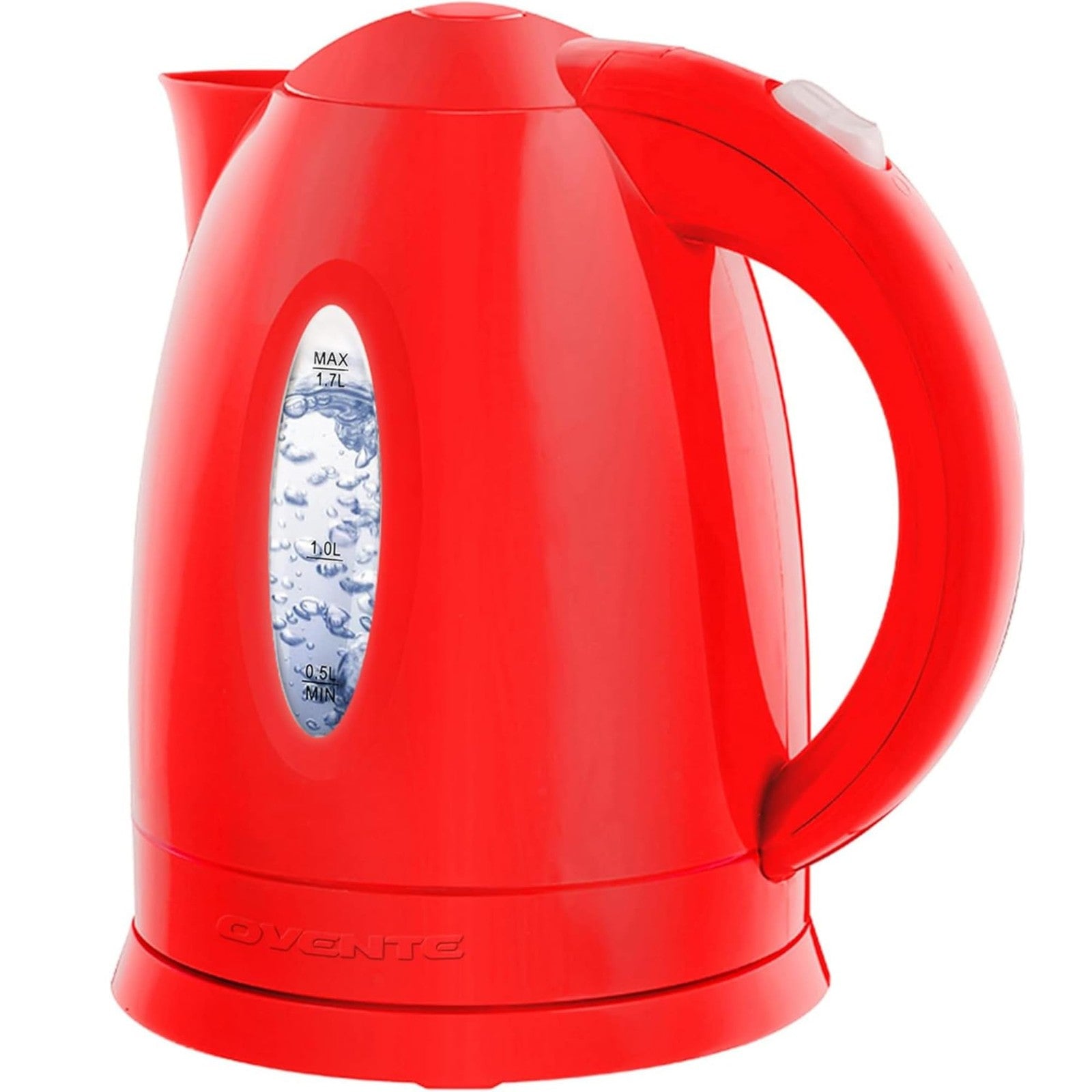 OVENTE 1.7L Fast Boiling Kettle, Red, BPA Free, Removable Filter, Auto Shut-Off