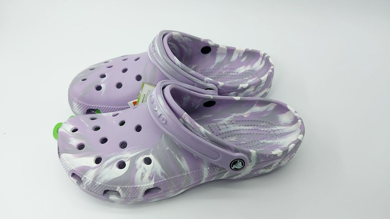 Crocs Classic Marbled Tie-Dye Clog Lavender/Multi Men's 9, Women's 11 Medium