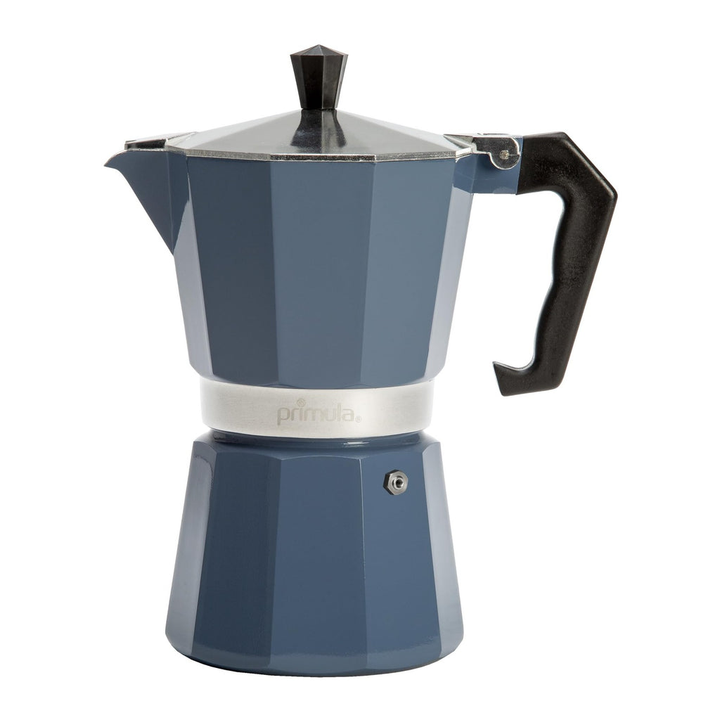 6-Cup Stovetop Espresso Maker, Primula Moka Pot, Blue Aluminum