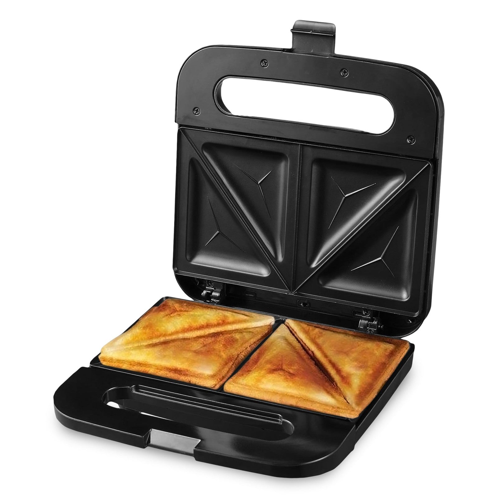 Black OVENTE Sandwich Maker w/ Non-Stick Plates & Indicator Lights