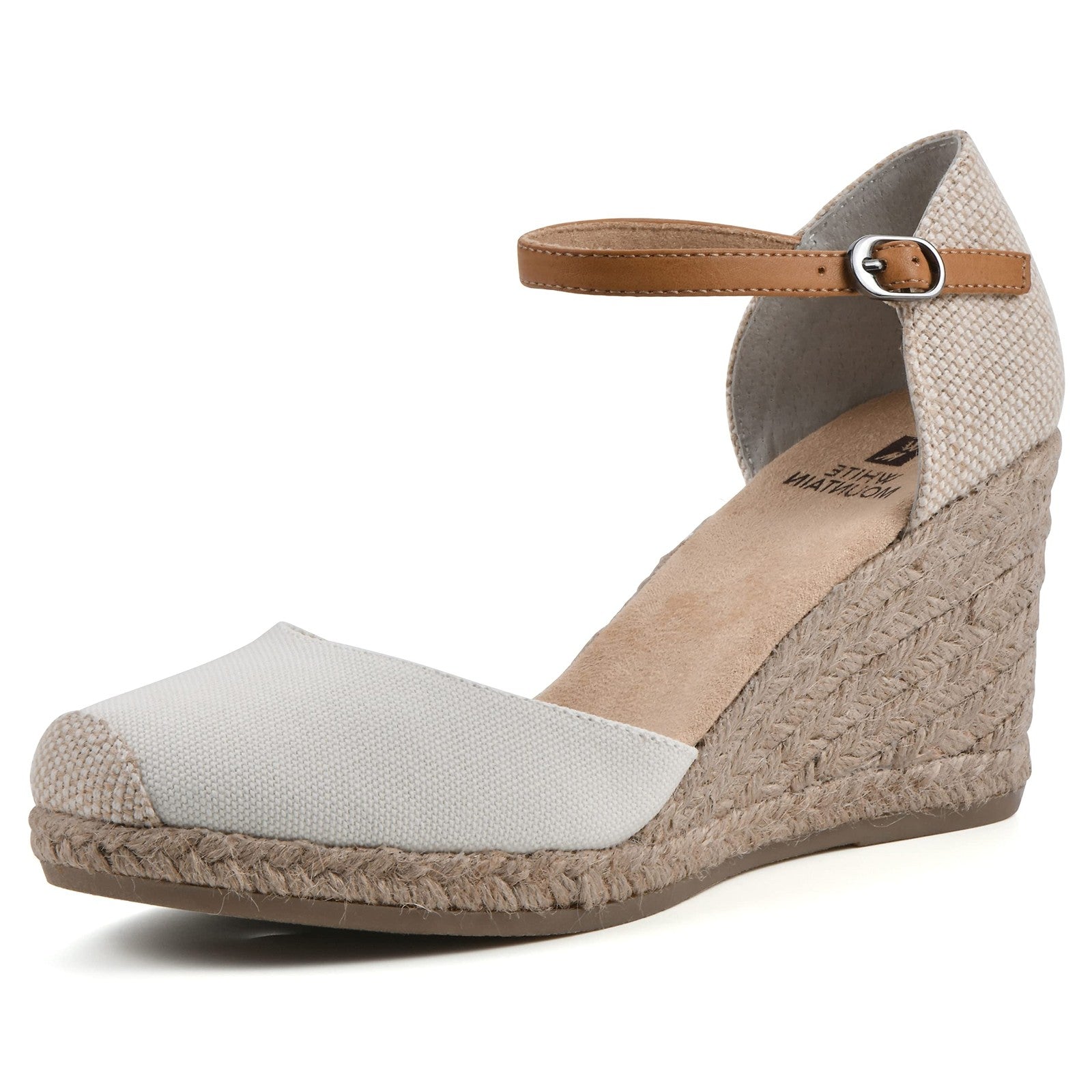 WHITE MOUNTAIN Women's Mamba Espadrille Wedge Sandal, Natural/Fabric, 6.5 W
