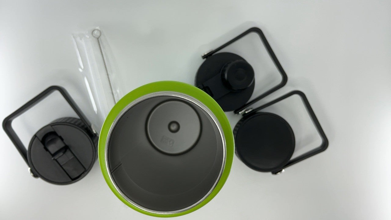 22oz Stainless Steel Insulated Water Bottle w/ 3 Lids, Bamboo Grove