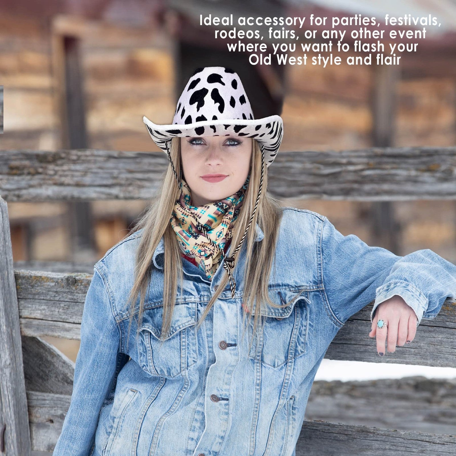 Beistle Cow Print Cowboy Hat One Size Fits Most Animal Print Hats