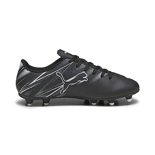PUMA Attacanto Firm AG Soccer Cleats, Black-Silver Mist, 13 Little Kid