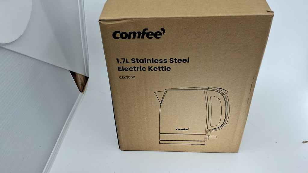 BPA-Free 1.7L Electric Kettle, Stainless Steel, Auto Shut-Off, Silver