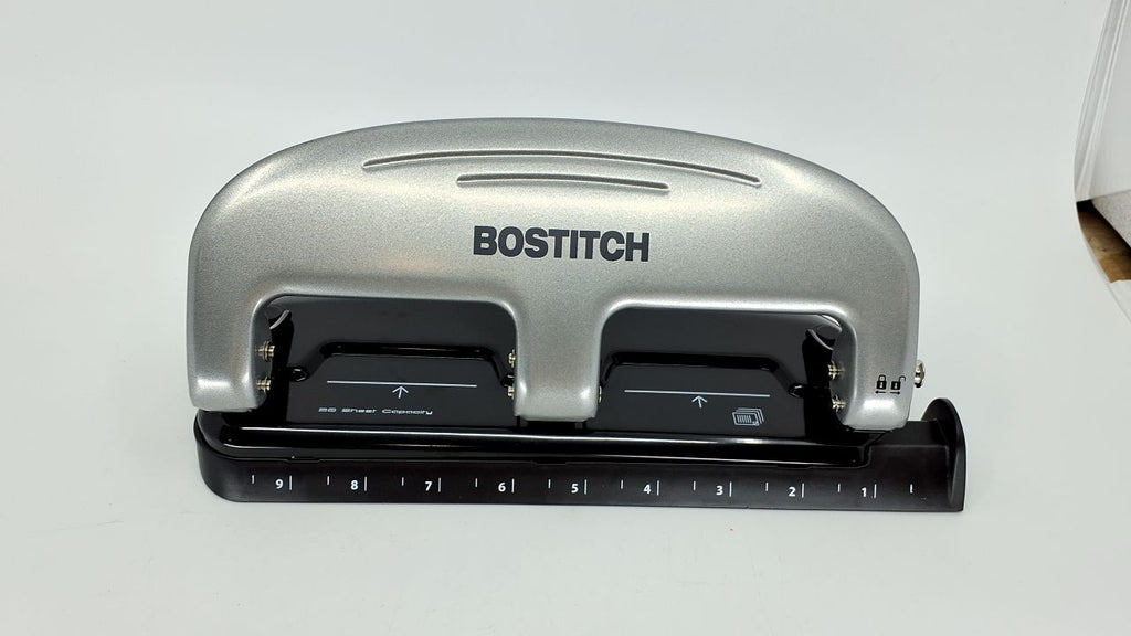 Bostitch 3-Hole Punch, 20 Sheet Capacity, Durable Metal, Gray