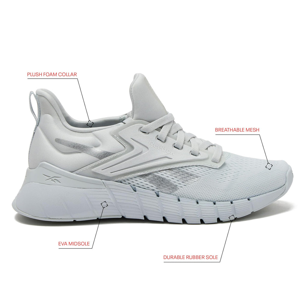 Reebok Nano Gym Women's Sneakers, Size 8, Moon/Y2K Blue/Silver Metallic