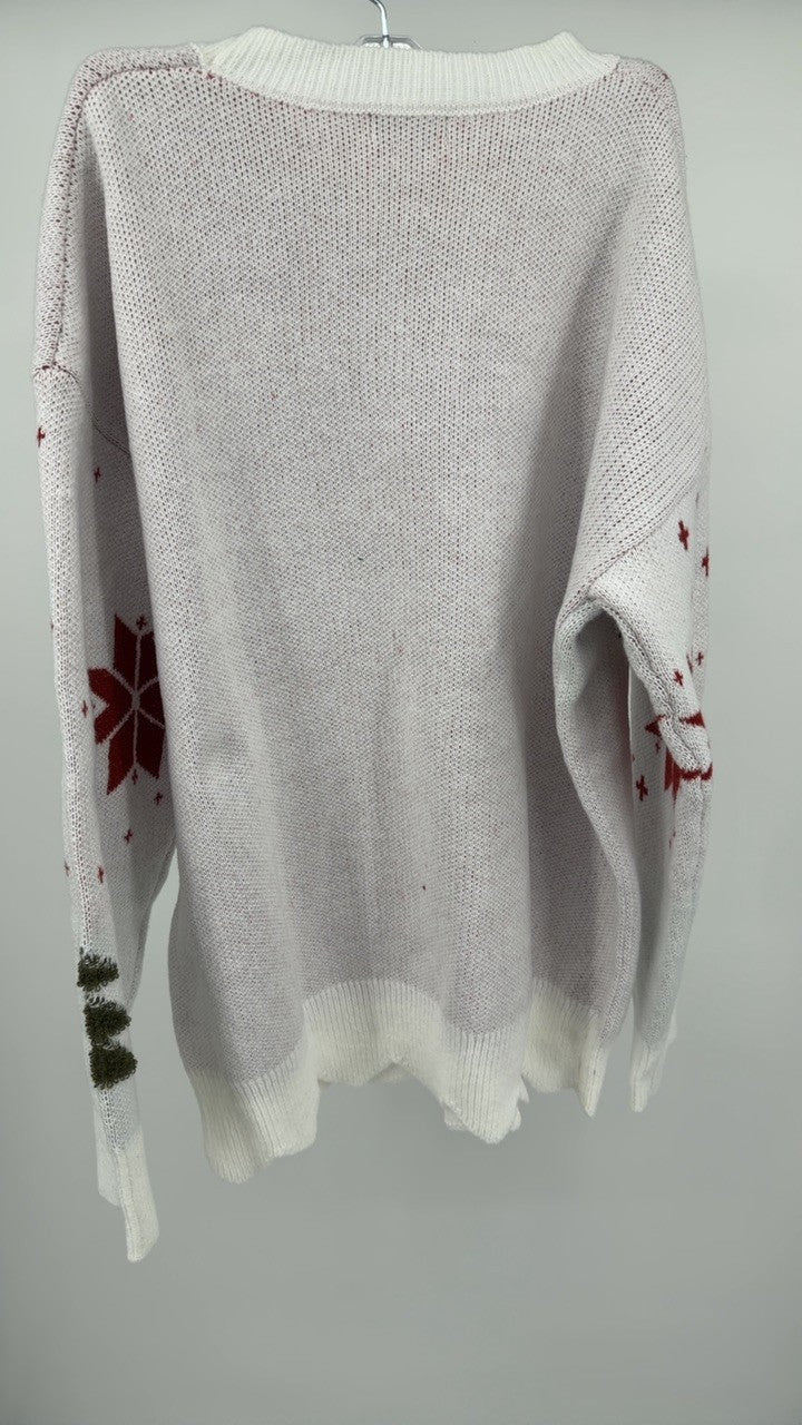Christmas Tree Pattern Round Neck Sweater