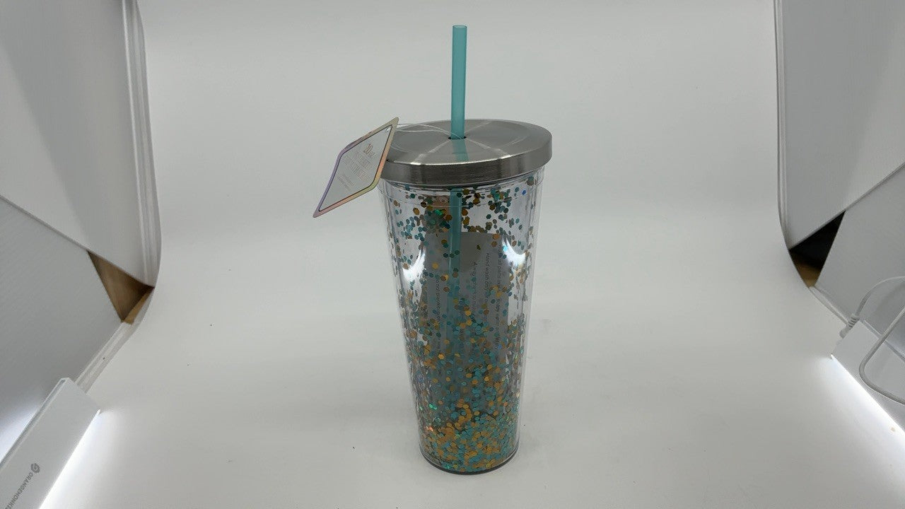 20 oz Glitter Tumbler w/ Straw - Double Wall Insulated - Scooby Doo