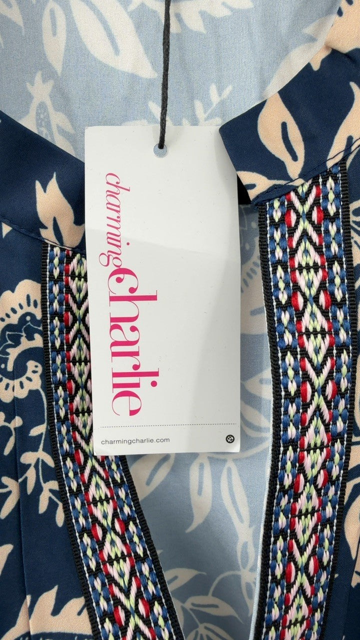 Plus Size Floral Print Long Sleeve Maxi Dress