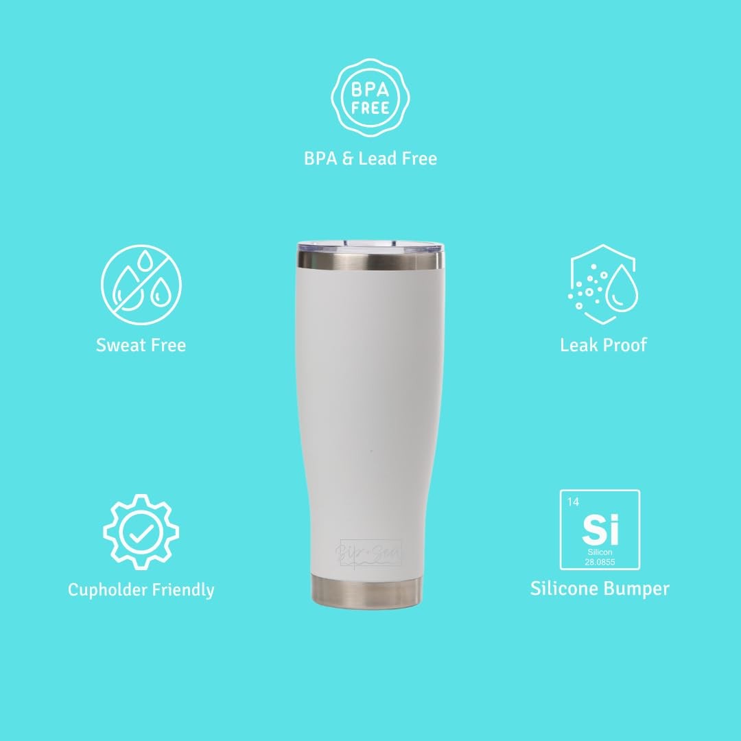 Premium 24oz Stainless Steel Travel Mug, Double Wall, Leak-Proof Lid