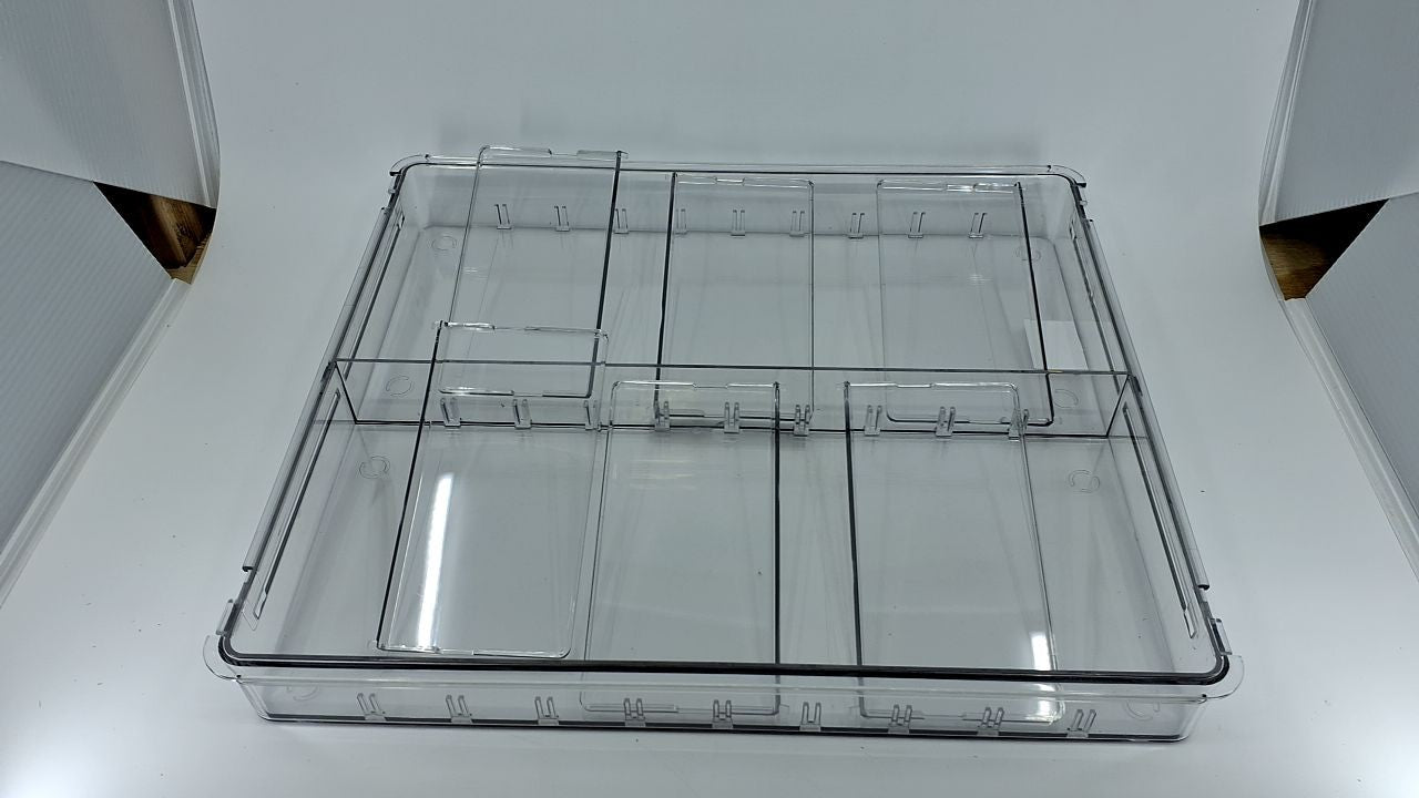 Large Silverware Organizer, Expandable from 12.6 to 21.3 in, Clear