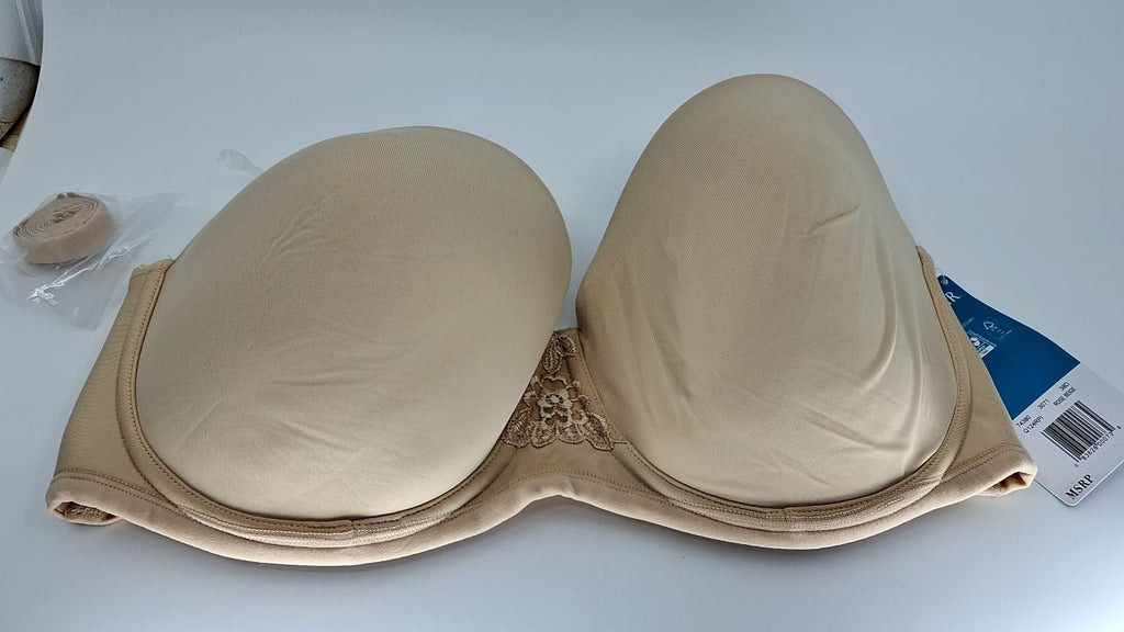 Beauty Back Smoothing Strapless Bra 38D Rose Beige by Vanity Fair