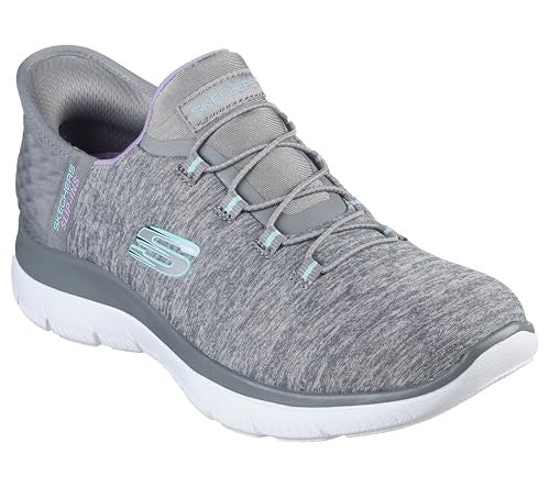 Skechers Summits Vegan Sneakers, Memory Foam Insole, Grey Mint, 10 W