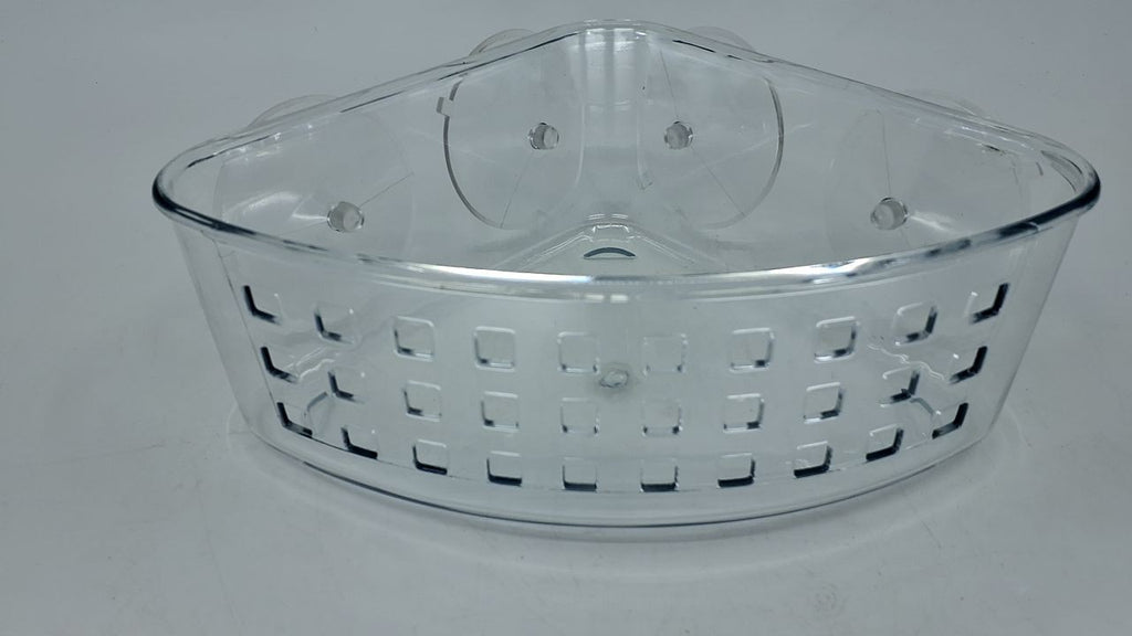 Corner Shower Caddy Basket w/ Suction Cups - Clear Plastic