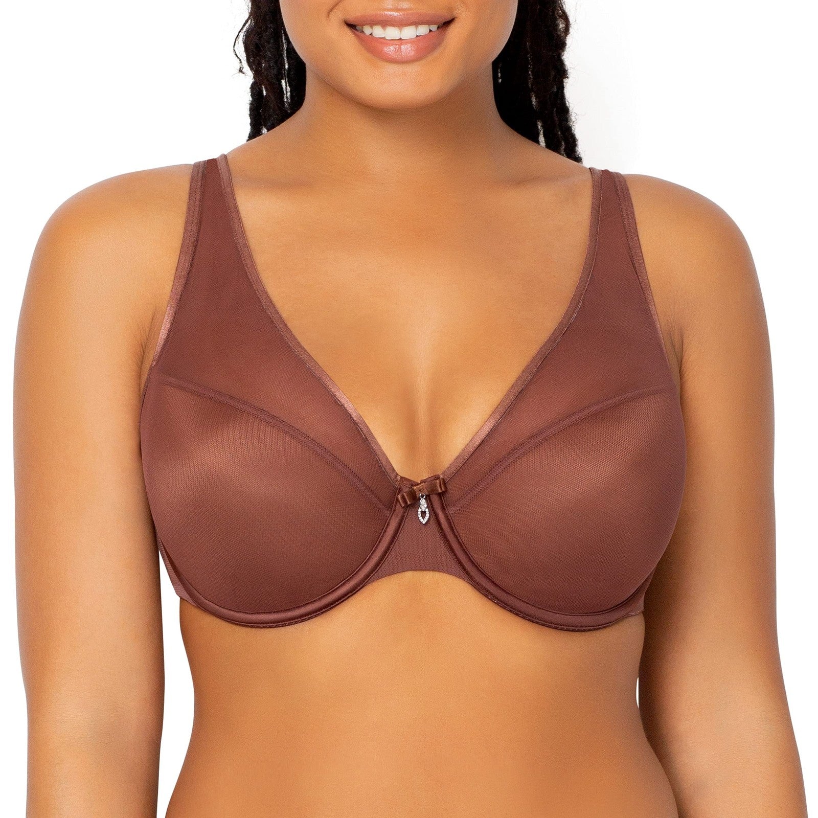 Luxe Seamless Bralette 38D Chocolate Plus Size by Curvy Couture