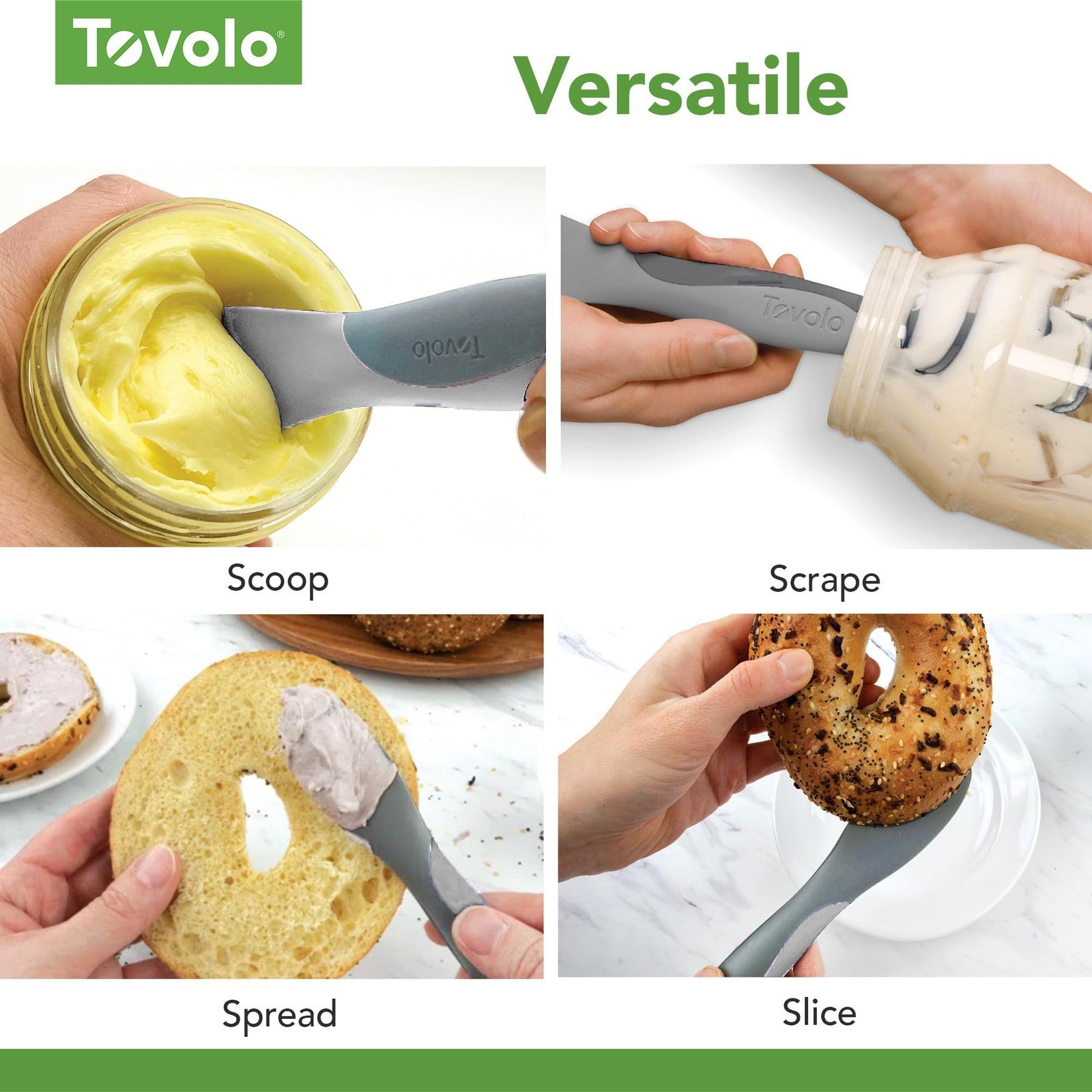 Tovolo Scoop & Spread Tool, Dual-Ended Silicone & Nylon, Dishwasher Safe