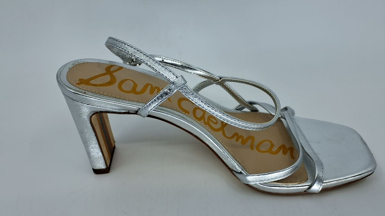 Sam Edelman Women's Emmie Heeled Sandal, Soft Silver, 7.5