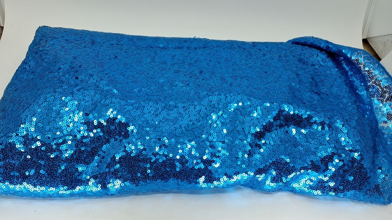 60 x 102 In Aqua Blue Glitter Tablecloth for Bridal & Baby Showers