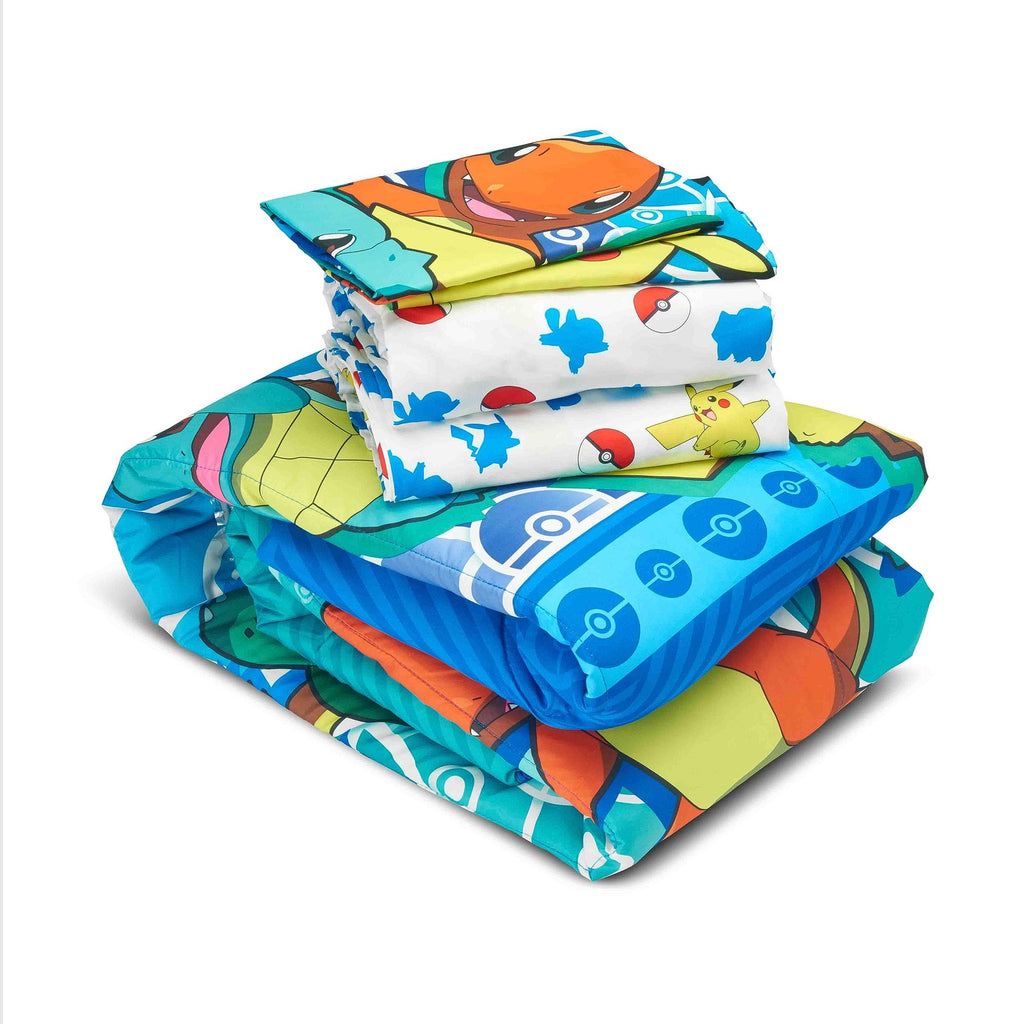 Northwest Pokemon Full Bed Set, Anime Comforter & Sheets, First Starters