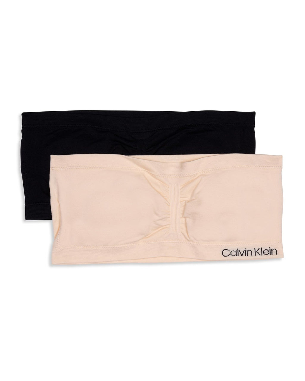 Calvin Klein Girl's Bandeau with Cookie 2 Pack, Sand Nude/Black, Large
