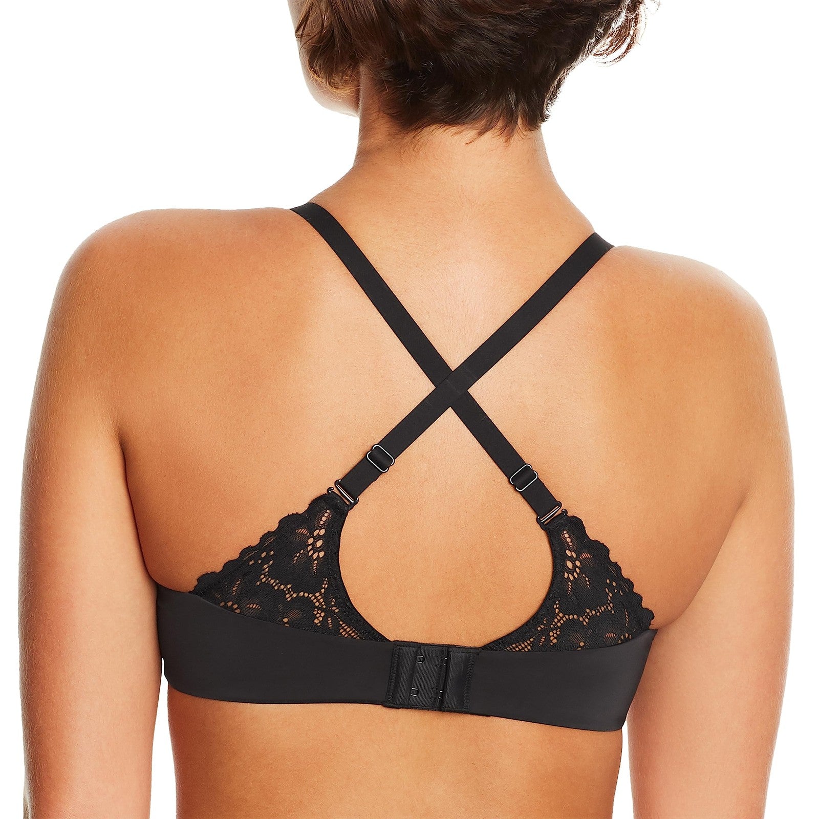 Black Microfiber Underwire Bra 38D Maidenform One Fab Fit Convertible