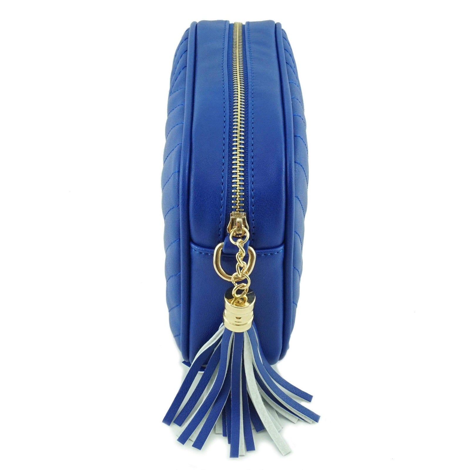Simple Royal Blue Crossbody Bag w/ Chain Strap & Tassel Closure