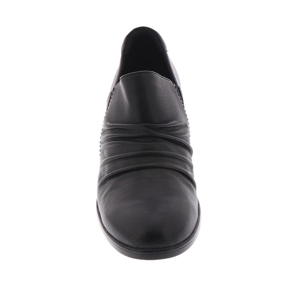 Clarks Women's Emily2 Cove Pump, Black Leather, 10 Wide