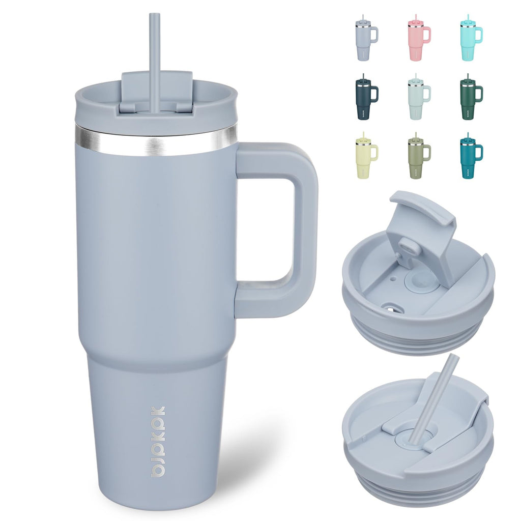 30oz Double Wall Insulated Tumbler w/ Handle - Stainless Steel, Blue