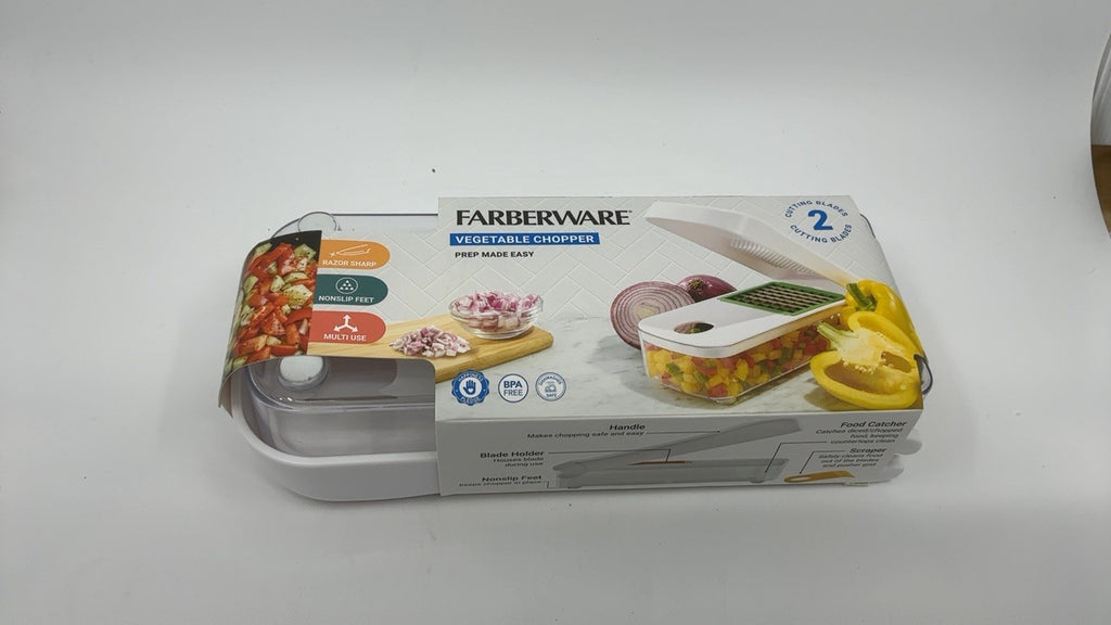 Farberware Vegetable Chopper w/ 2 Blades, Dices Onions, Tomatoes, Potatoes