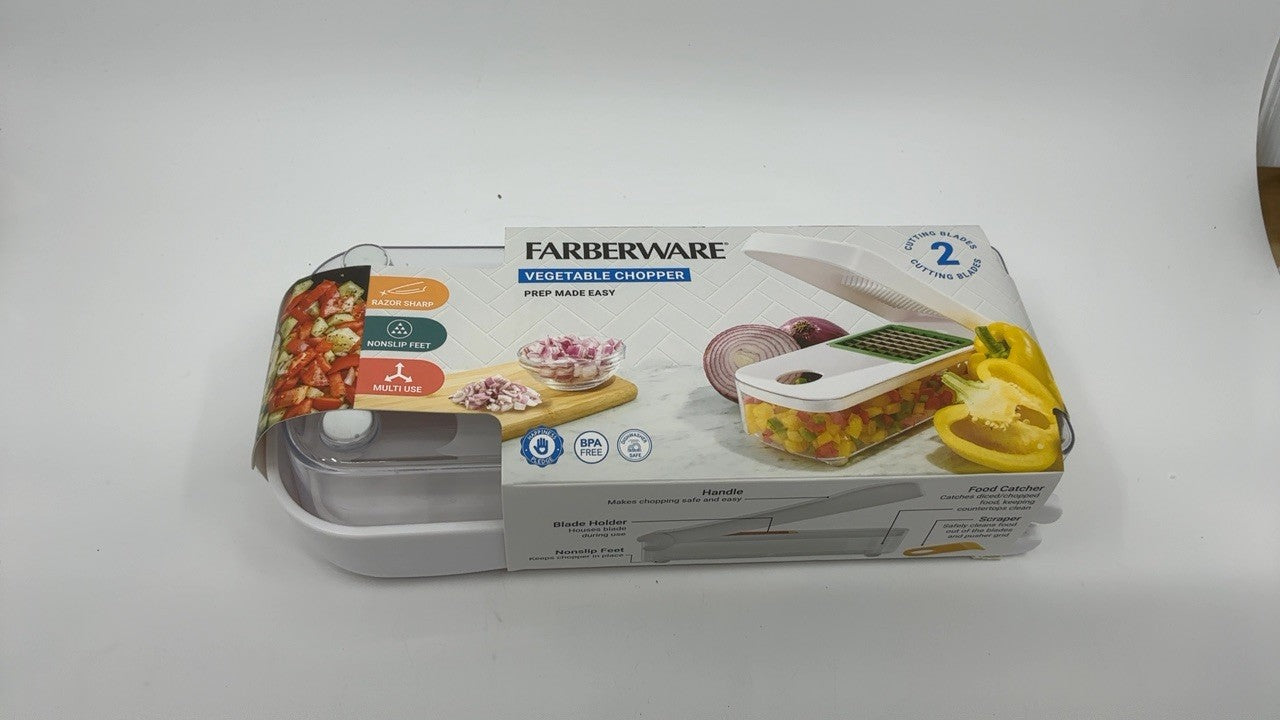 Farberware Vegetable Chopper w/ 2 Blades, Dices Onions, Tomatoes, Potatoes