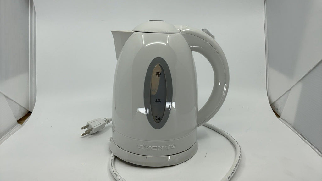 1.7L OVENTE Electric Kettle, Auto Shut-Off, Removable Filter, White