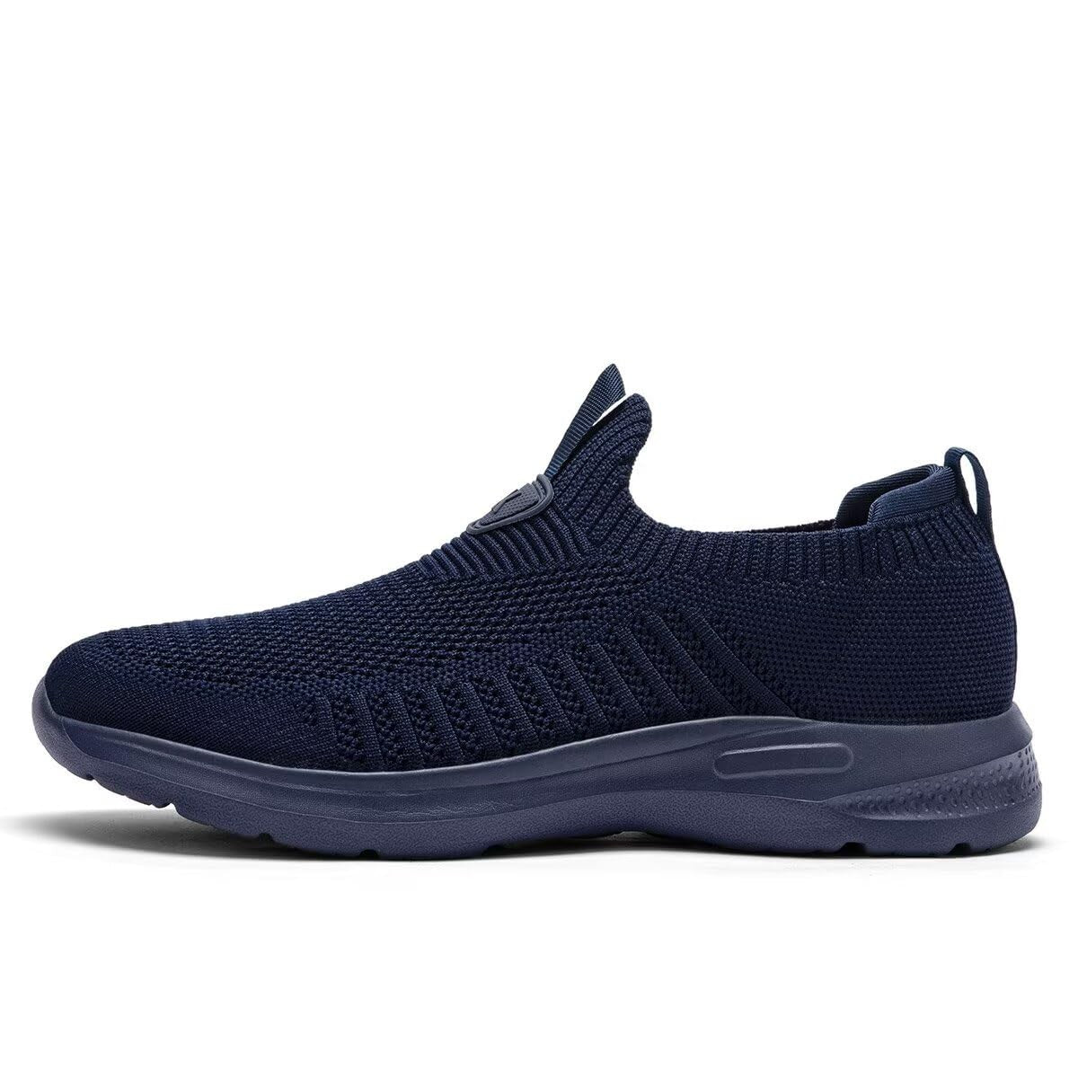 Dark Blue Men's Slip On Running Shoes Lightweight Breathable Sneakers