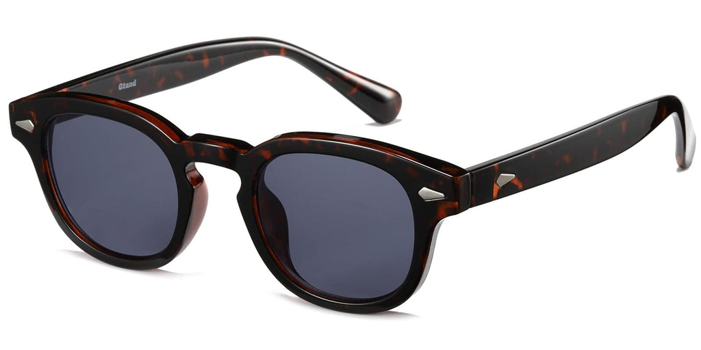 Vintage Style Round Sunglasses 46mm Unisex Gray Lens Tortoise Frame