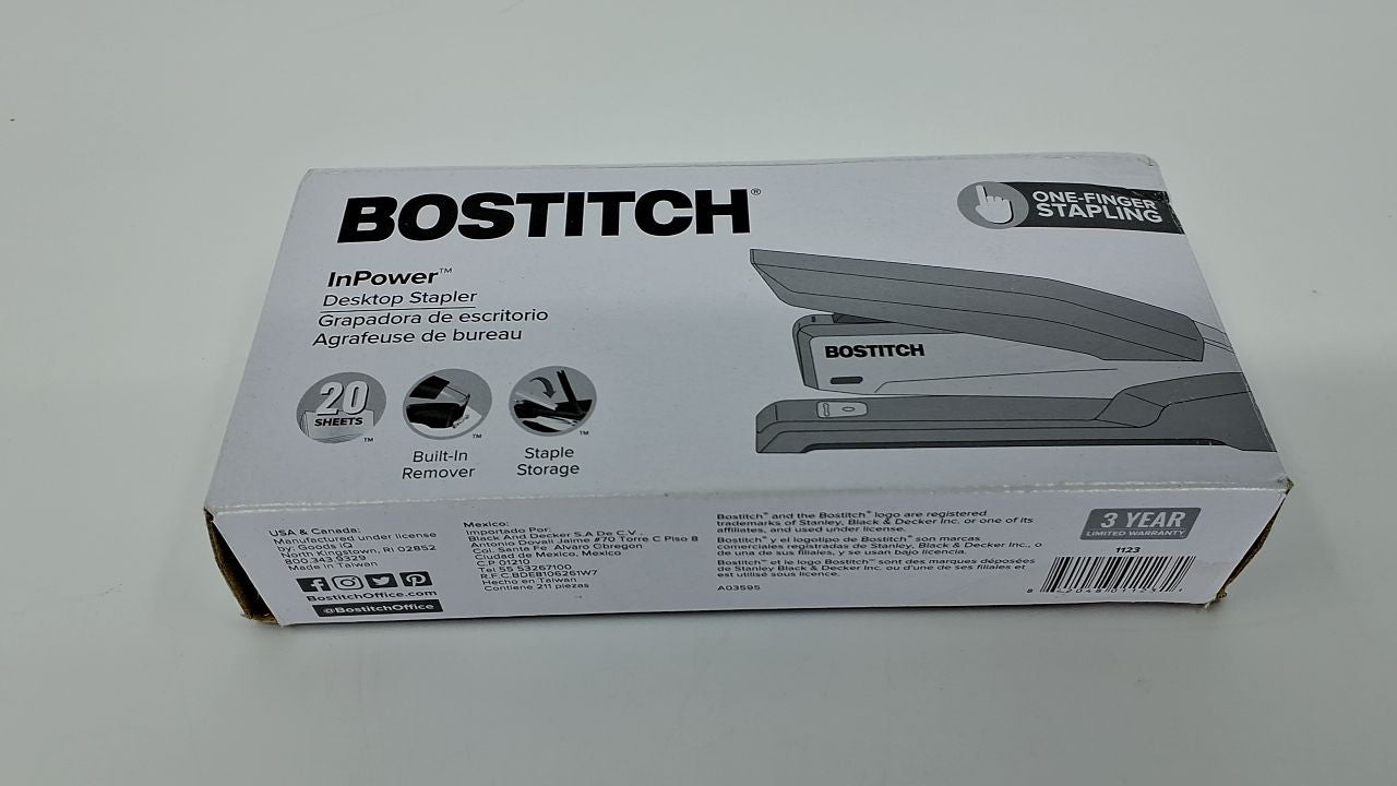One Finger Spring Stapler, 20 Sheet Capacity, Green, Jam-Free Performance