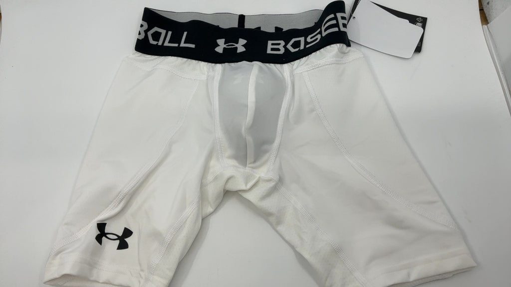 Under Armour Boys Utility Slider w/Cup 21, White (100)/Graphite, X-Small