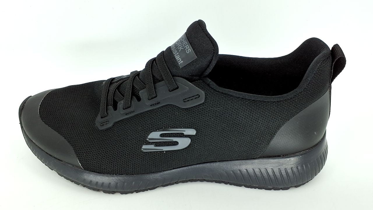 Skechers Women's Squad Sr Food Service Shoe, Black, 9 Wide