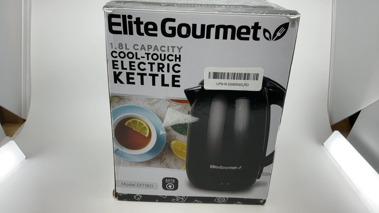 Elite Gourmet 1.8L Cool-Touch Electric Kettle Black, 1500W, Stainless Steel