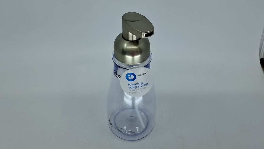 14 Oz Foaming Soap Dispenser, Clear/Brushed Nickel, Kitchen & Bath Use