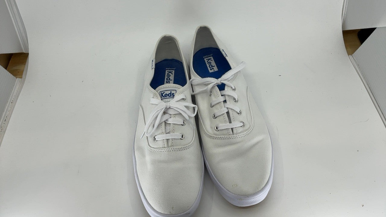 Keds Women's Champion Original Canvas Lace-Up Sneaker, White, 12 W US