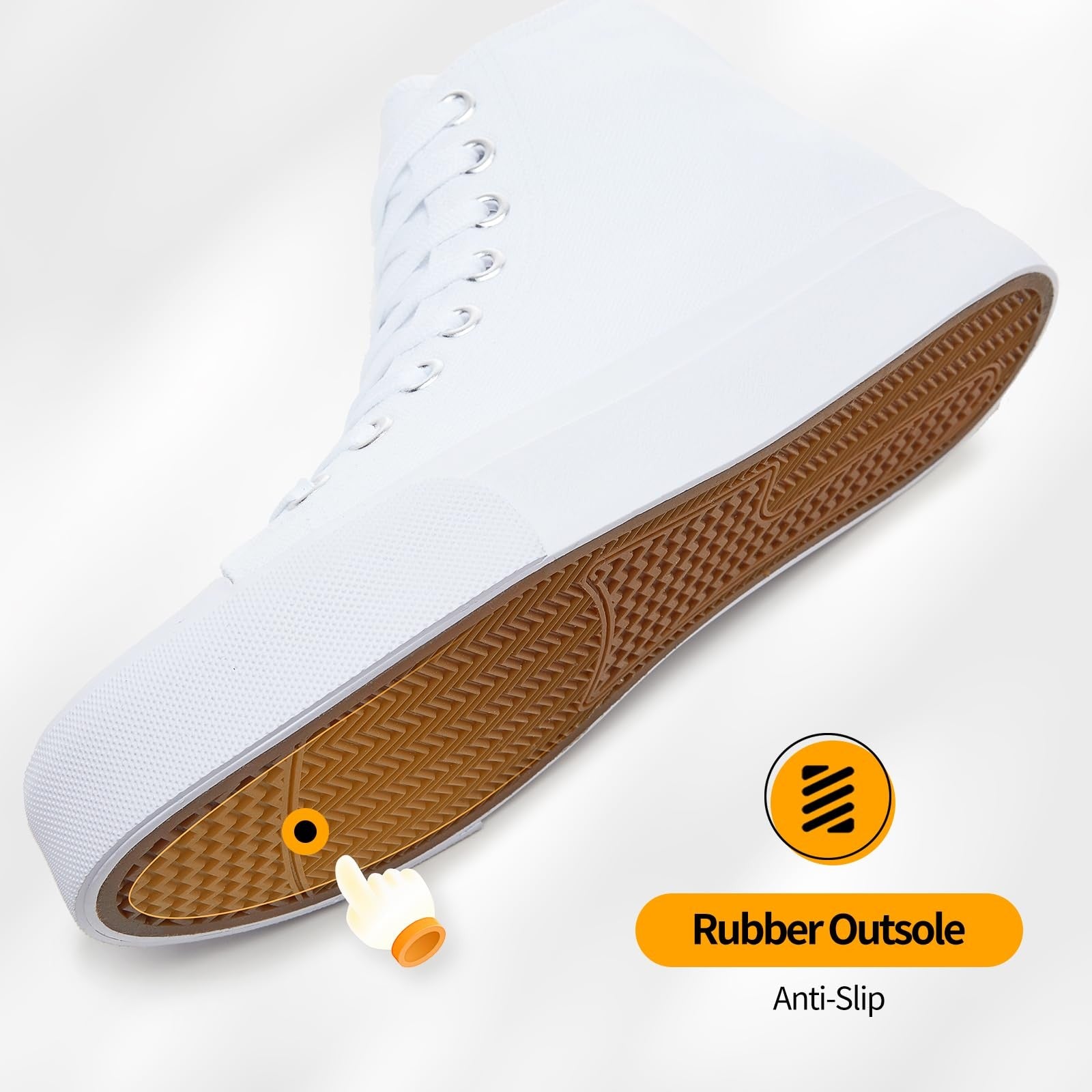 Womens Casual Tennis Walking Shoes High Top Canvas White 7.5