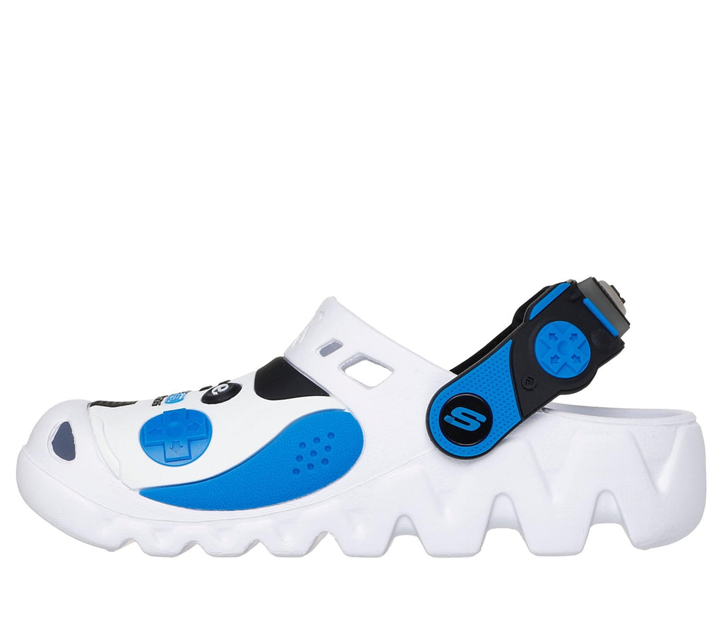 SKECHERS Boy's Zaggle-Hydro-Pointz Clog, White/Black/Blue, 4 Big Kid
