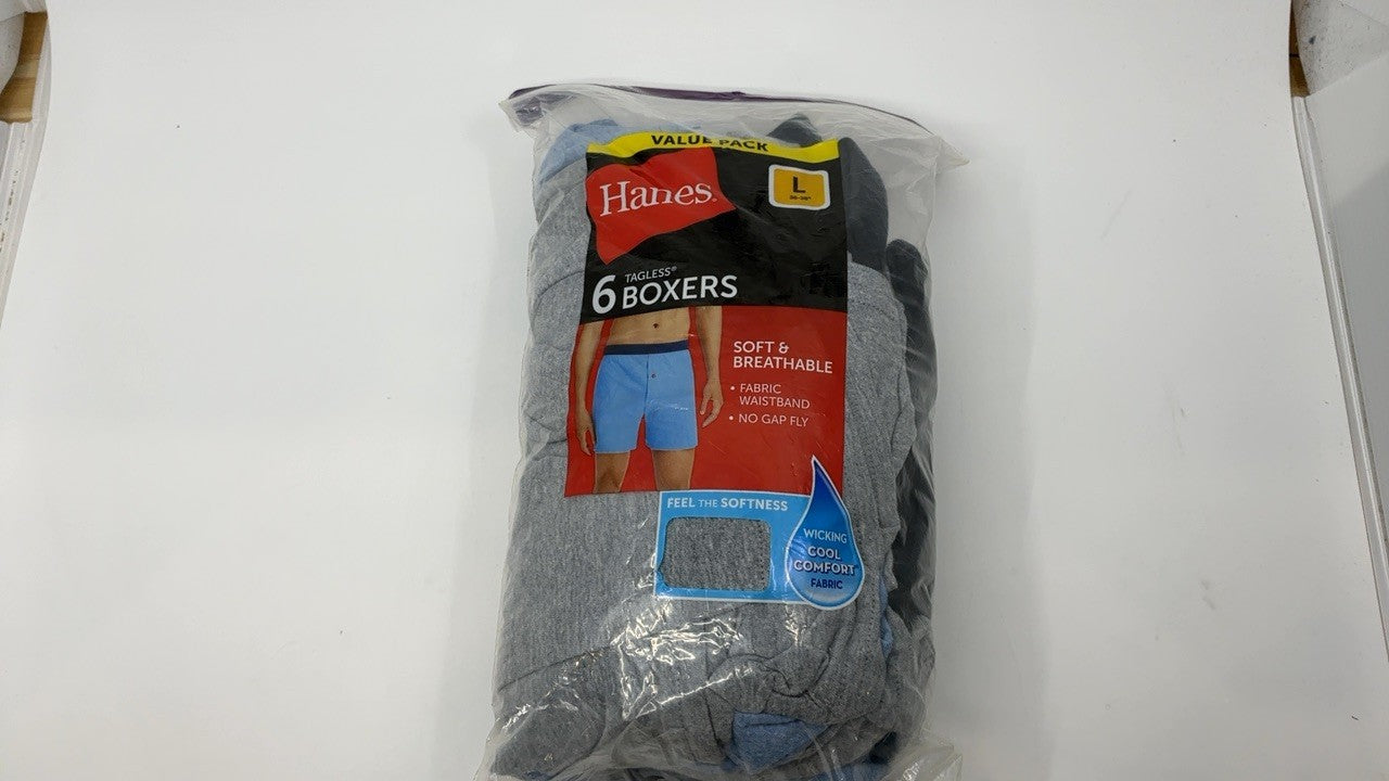 Hanes Men's 6-Pack Soft Knit Boxers, Moisture-Wicking, Assorted Colors